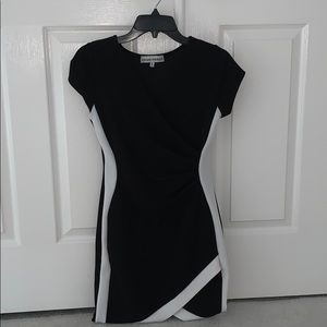 black and white dress